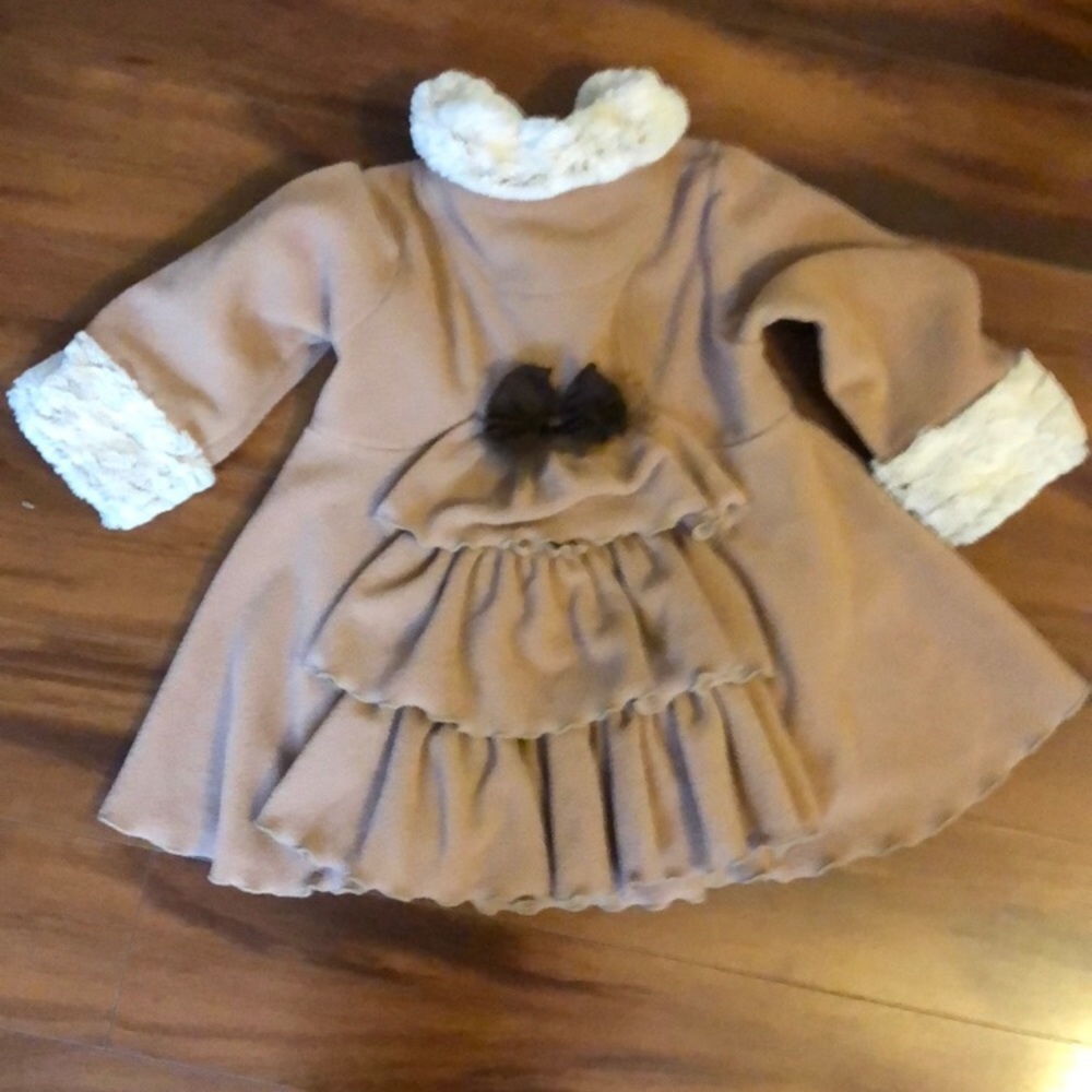 Mocha Peaches and Cream Winter Coat - 4T
